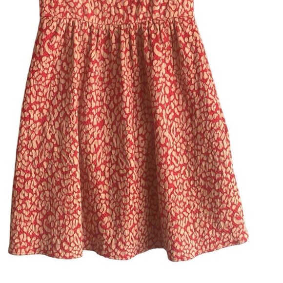 Anthropologie MAEVE Sleeveless Red/Cream Leopard Print Skater Dress. Size Small - Picture 4 of 9
